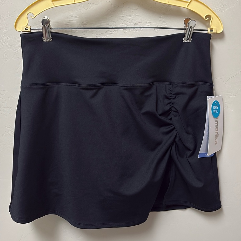 Marika skort. X large. Poly spandex black. Super stretchy. New with tags.